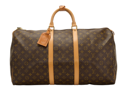 Keepall 55, &pound;1,220, Handbags, Brown, Canvas, Front view